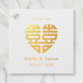 Dubbel Geluk FOLIE Chinees Bruiloft Favor Labels (Voorkant)