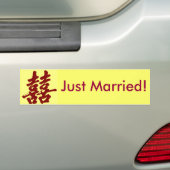 Dubbel geluk, gewoon getrouwd! bumpersticker (Op auto)