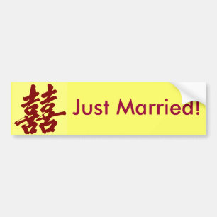 Dubbel geluk, gewoon getrouwd! bumpersticker