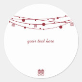 Dubbel Geluk Lantaarns Bruiloft Stickers (Voorkant)