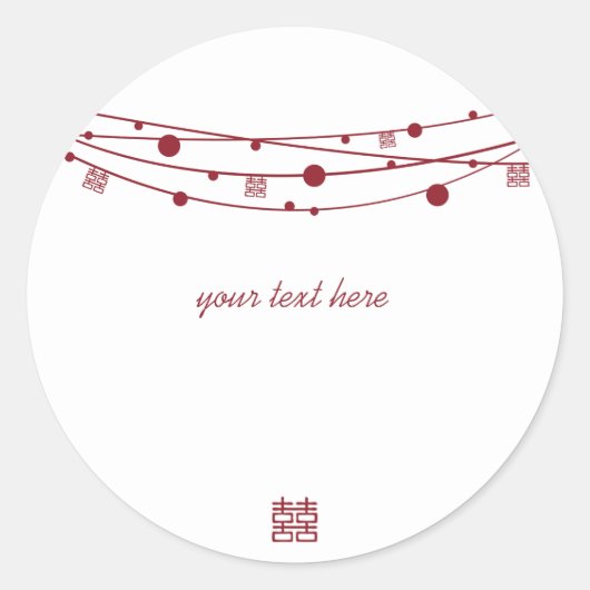 Dubbel Geluk Lantaarns Bruiloft Stickers (Voorkant)
