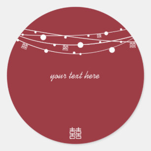 Dubbel Geluk Lantaarns Bruiloft Stickers