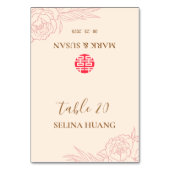 Dubbel Geluk Pioen Trouwplaatskaart Kaart (Voorkant)