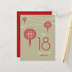 Dubbel Geluk Rode Lantaarns Chinees Tafelnummer