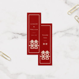 Dubbel Geluk Rood Chinees Bruiloft DIY Gift Label Mini Visitekaartjes