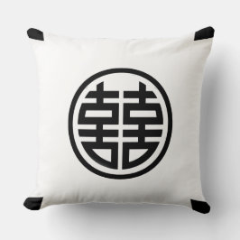 Dubbel geluk / wit / groot Sierkussen