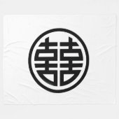 Dubbel geluk / wit - grote fleece deken (Voorkant (Horizontaal))