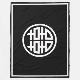 Dubbel geluk / zwart - grote fleece deken