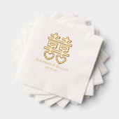 Dubbel gelukssymbool #3 HRT Trouwnamen Datum Folie Servetten (Insitu (Gestapeld))