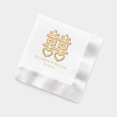 Dubbel gelukssymbool #3 HRT Trouwnamen Datum Folie Servetten (Links)