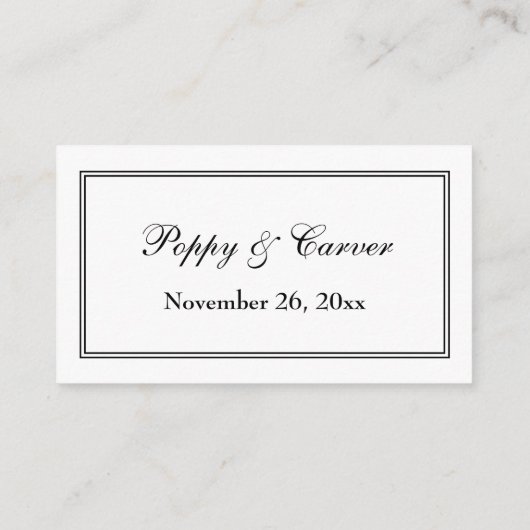 Dubbel geordende witte RSVP online Informatiekaartje (Achterkant)