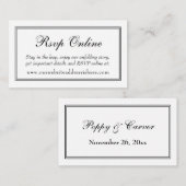 Dubbel geordende witte RSVP online Informatiekaartje (Voorkant / Achterkant)