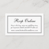 Dubbel geordende witte RSVP online Informatiekaartje (Voorkant)