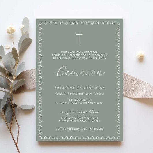 Dubbel geschulpte salie doop doopfeest kaart