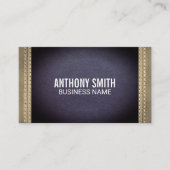 Dubbel Gestikt Paars Sepia Leder Visitekaartje (Voorkant)