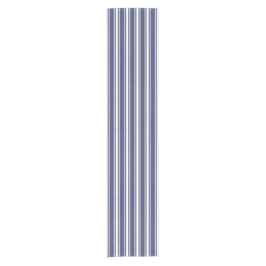 Dubbel gestreepte marineblauw korte tafelloper (Voorkant)
