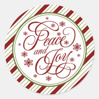 Dubbel Gestreepte Vrede en Vreugdeverbindingen Ronde Sticker