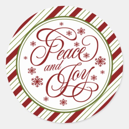 Dubbel Gestreepte Vrede en Vreugdeverbindingen Ronde Sticker (Voorkant)