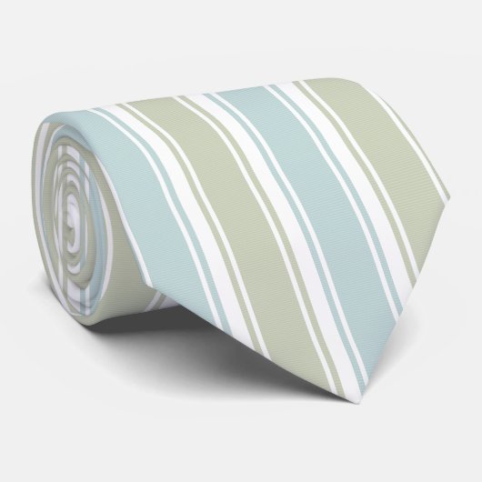 Dubbel gestreepte zeeschuim & Blauw Stropdas (Opgerold)
