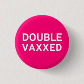 Dubbel gevaxeld, warm roze fuchsie Vaccineerd Ronde Button 3,2 Cm (Voorkant)