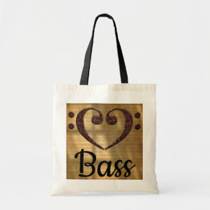 Dubbel gewicht Clef Heart Bass Tote Bag