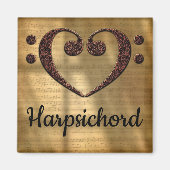 Dubbel gewicht Clef Heart Harpsichord Magneet (Voorkant)