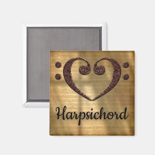 Dubbel gewicht Clef Heart Harpsichord Magneet (Voorkant / Achterkant)
