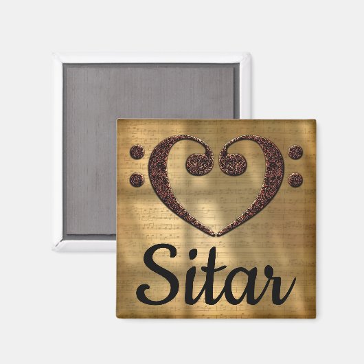 Dubbel gewicht Clef Heart Sitar Magneet (Voorkant / Achterkant)