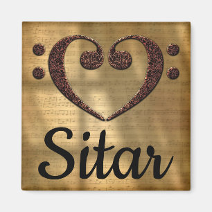 Dubbel gewicht Clef Heart Sitar Magneet