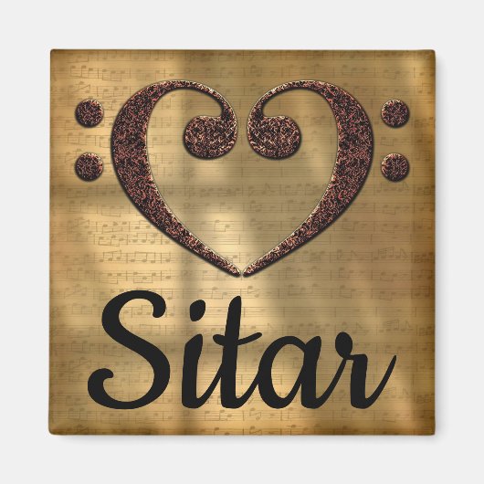 Dubbel gewicht Clef Heart Sitar Magneet (Voorkant)