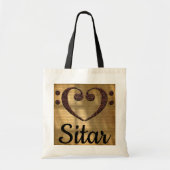 Dubbel gewicht Clef Heart Sitar Tote Bag (Voorkant)