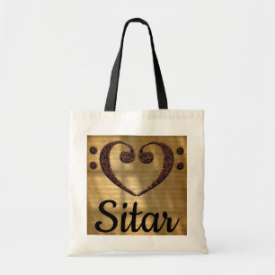 Dubbel gewicht Clef Heart Sitar Tote Bag