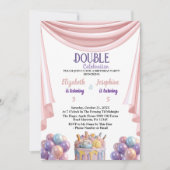 Dubbel gezamenlijk verjaardagsfeest voor kinderen kaart (Voorkant)