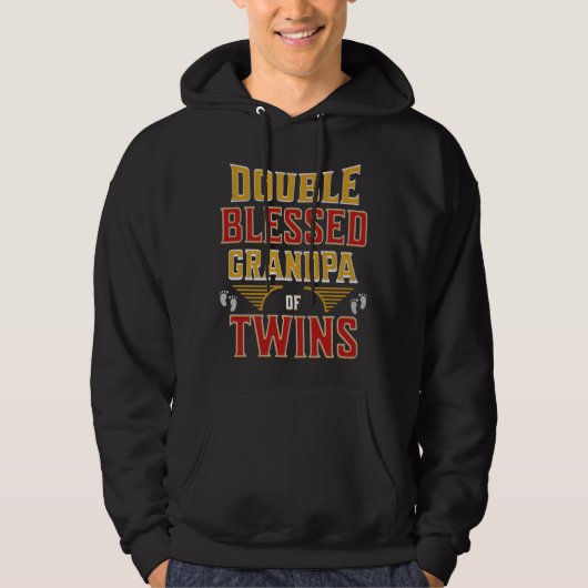 Dubbel gezegend opa van tweeling 2024 opa hoodie (Voorkant)