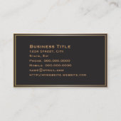 Dubbel Gold Border Black Corporate Visitekaartje (Achterkant)