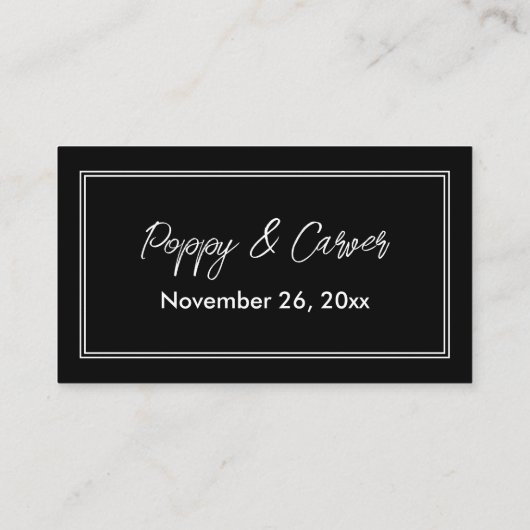 Dubbel-grens zwarte RSVP online Informatiekaartje (Achterkant)