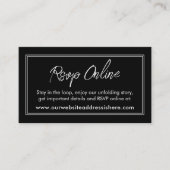 Dubbel-grens zwarte RSVP online Informatiekaartje (Voorkant)