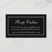 Dubbel-grens zwarte RSVP online Informatiekaartje (Voorkant)