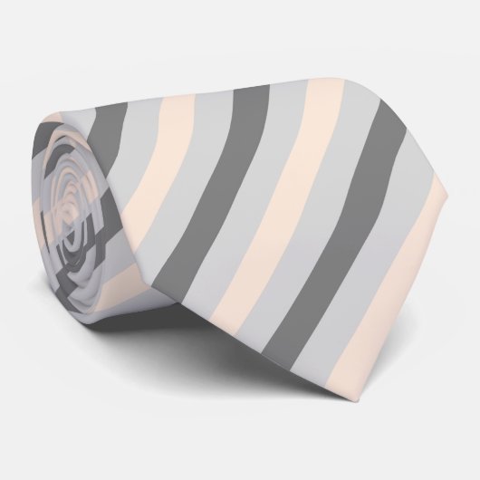 Dubbel grijs/roze gestreept Stropdas (Opgerold)