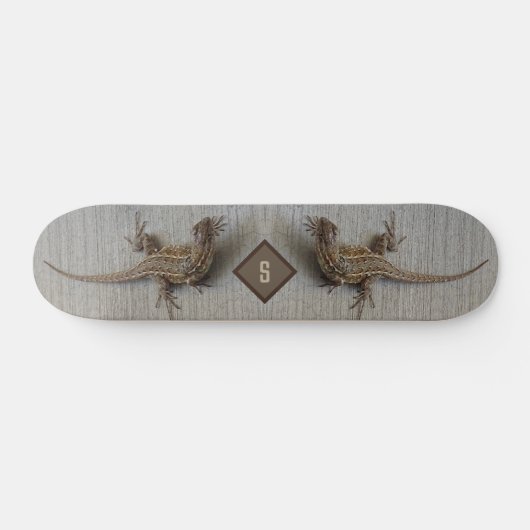 Dubbel Hagedis Monogram Persoonlijk Skateboard (Horizontaal)
