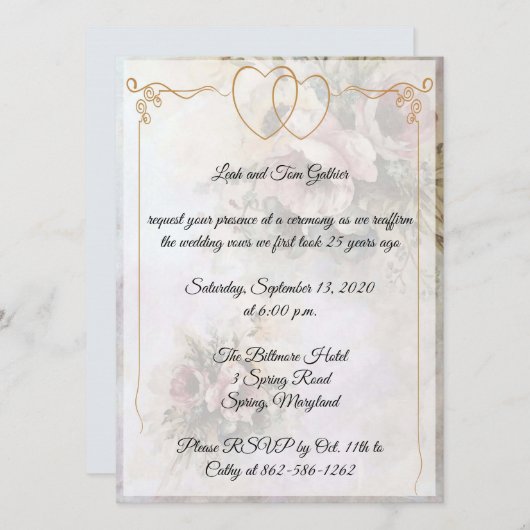 Dubbel Hart Jubileumviering Kaart (Voorkant / Achterkant)