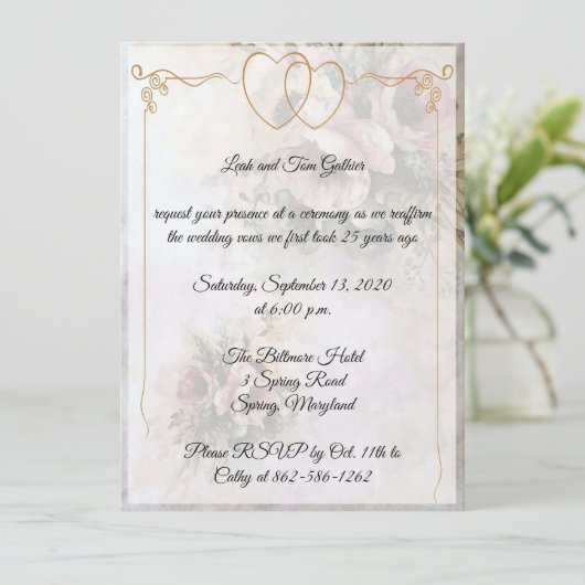 Dubbel Hart Jubileumviering Kaart (Staand voorkant)