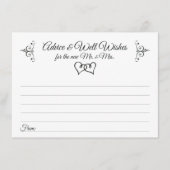 Dubbel hartstochtelijk huwelijksadvies en -kaarten advieskaart (Voorkant)