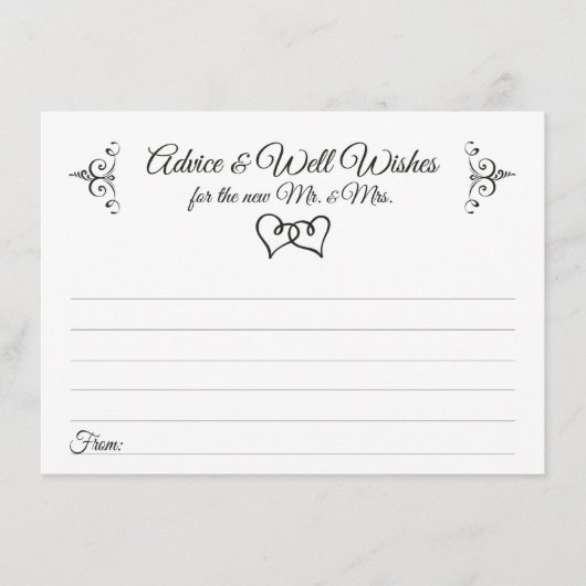 Dubbel hartstochtelijk huwelijksadvies en -kaarten advieskaart (Voorkant)