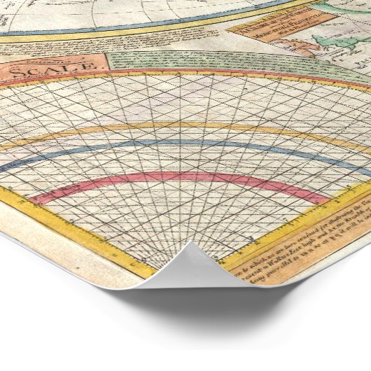  dubbel hemisphere-kaart van de wereld poster (Hoek)