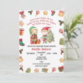 Dubbel het plezier, Elves Christmas Twins Baby sho Kaart (Staand voorkant)