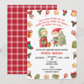 Dubbel het plezier, Elves Christmas Twins Baby sho Kaart (Voorkant / Achterkant)