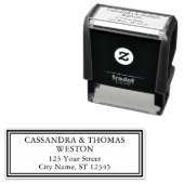 Dubbel kader koppel naam bruiloft retouradres #2  zelfinktende stempel (In situ)