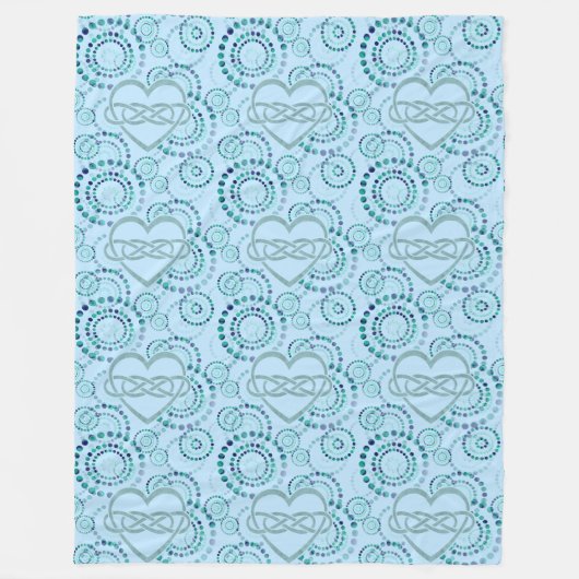 Dubbel Lemniscate Hart - Naadloze Stippen Patroon  Fleece Deken (Voorkant)