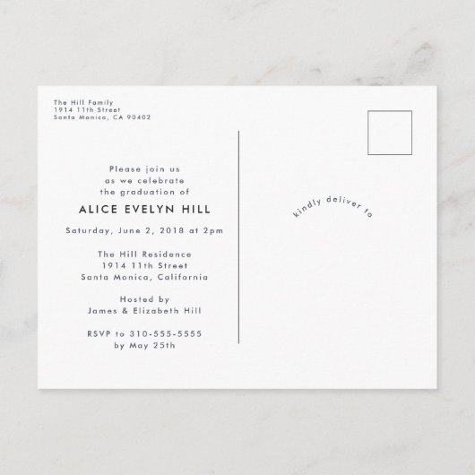 Dubbel Lijst Afstuderen Briefkaart (Achterkant)